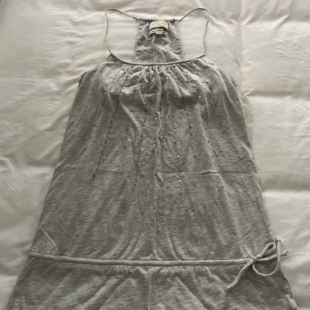 Gray Abercrombie tank with embellishment